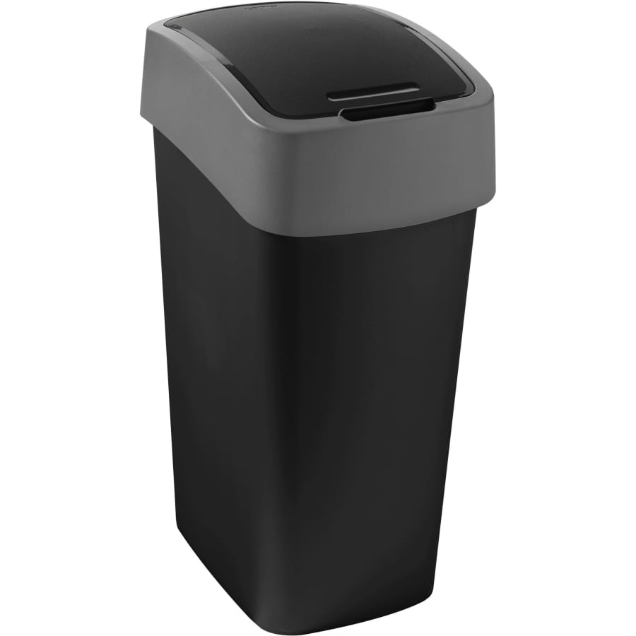 Curver Mülleimer Flip Bin 45 Liter, schwarz/soft grey