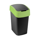 Curver Mülleimer Flip Bin 9 Liter, schwarz/grün