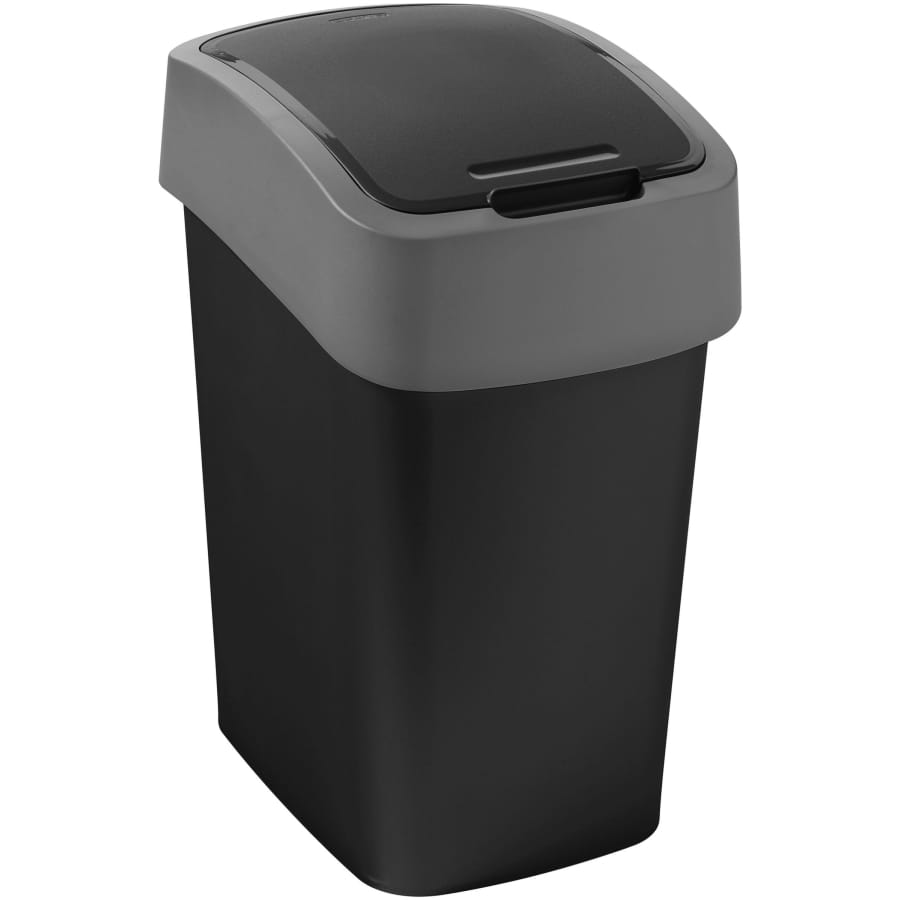 Curver Mülleimer Flip Bin 9 Liter, schwarz/soft grey