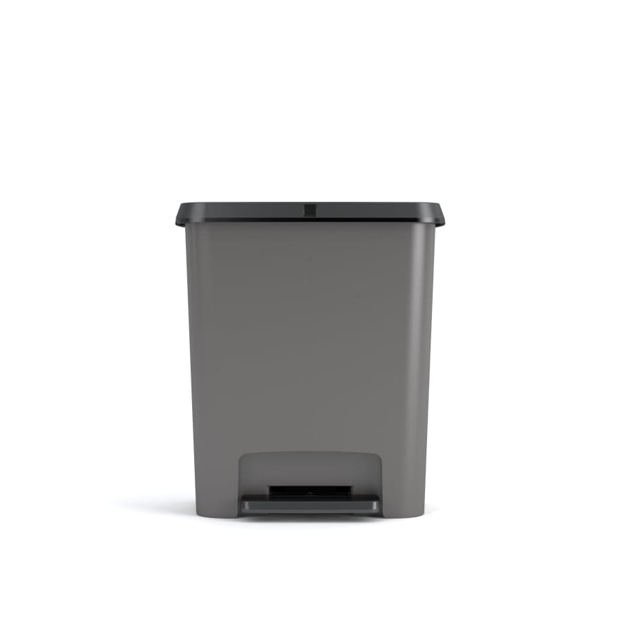 Curver Mülleimer Küche COMPATTA DUO 2 x 11 Liter, grau/schwarz