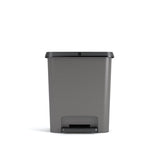 Curver Mülleimer Küche COMPATTA DUO 2 x 11 Liter, grau/schwarz