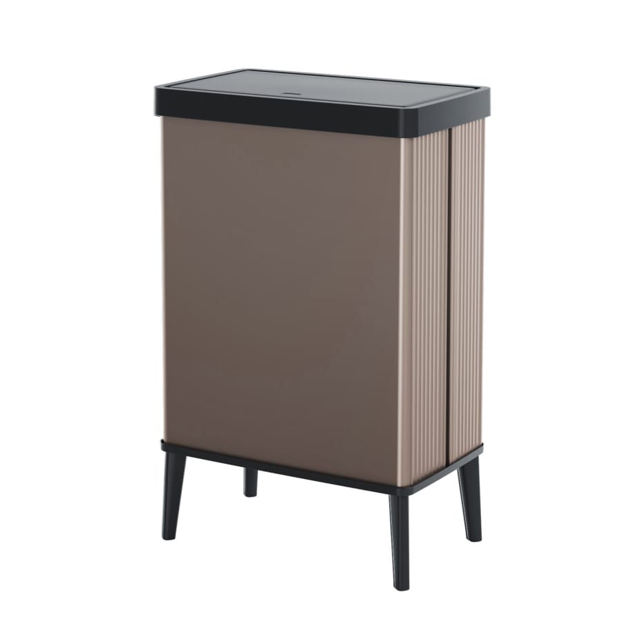 Curver VERTO Bin Flat-Pack Abfalleimer, 54 Liter HIGH, Perlrosa