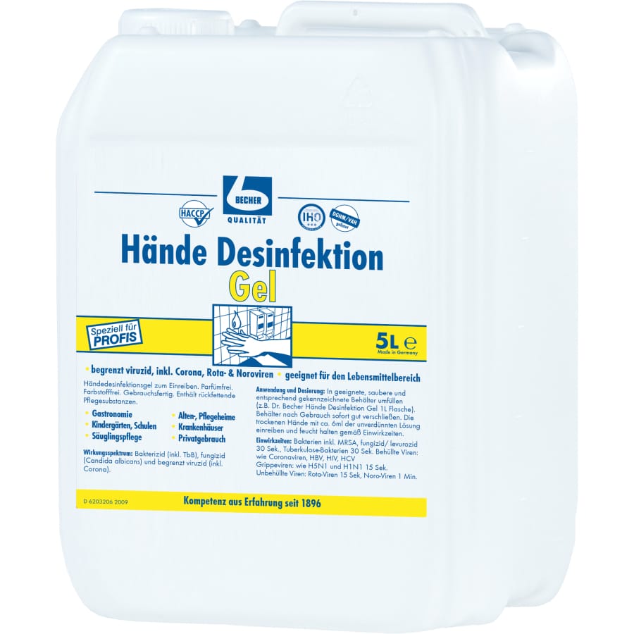 Dr. Becher Hände Desinfektion Gel 5 Liter