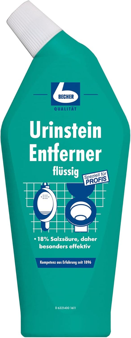 Dr. Becher Urinstein Entferner – Kraftvoll gegen hartnäckige Ablagerungen! Reinigungsflüssigkeit mit 18% Salzsäure.