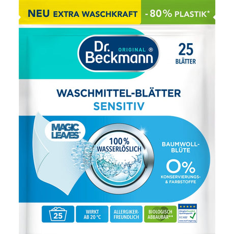 Dr. Beckmann Waschmittelblätter Sensitiv Baumwollblüte 25 Blätter