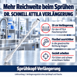 Dr. Schnell ATTILA VERLÄNGERUNG – Vorteile: 20 cm Verlängerung: Für den ATTILA Flaschensprüher; Flexibel ausrichtbar: In die gewünschte Richtung biegen; Gezielt arbeiten: Für Ecken und schwer erreichbare Stellen.