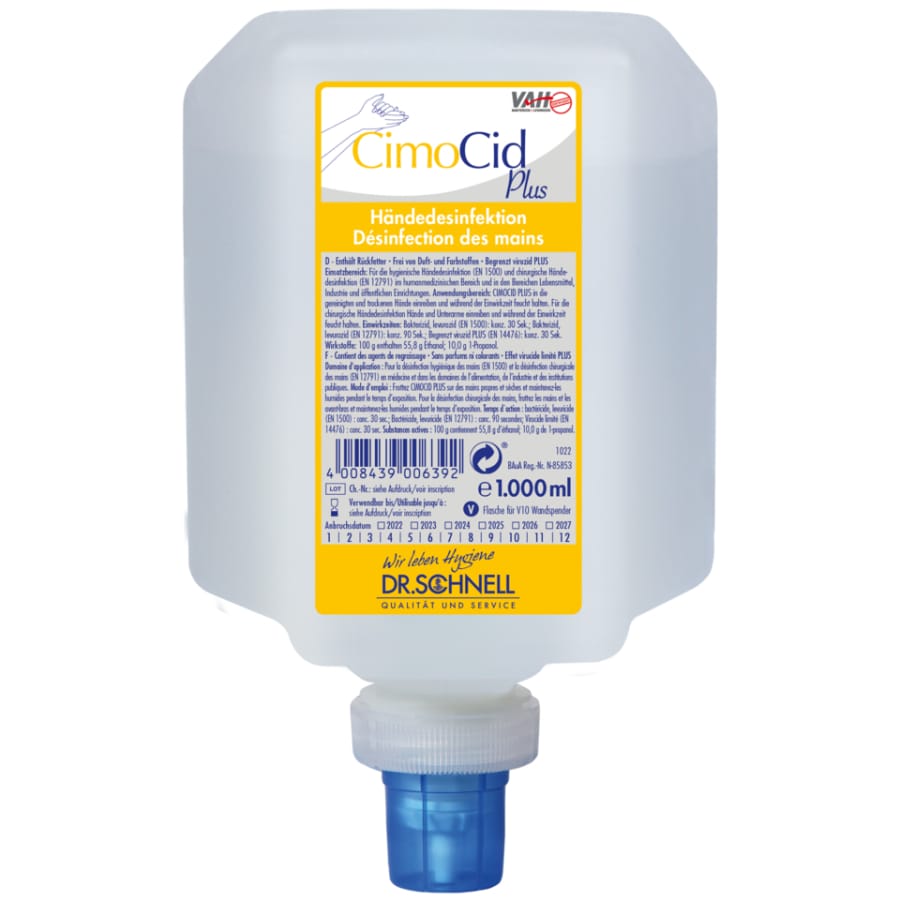 Dr. Schnell CimoCid Plus Händedesinfektion 1 Liter V10 Spenderflasche