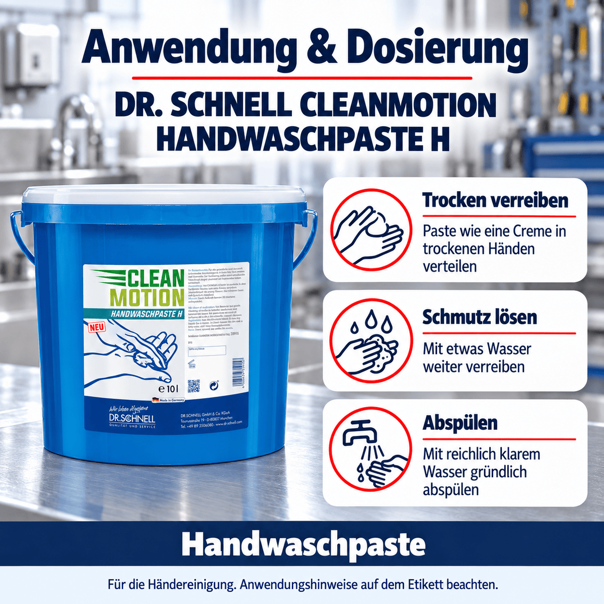 Dr. Schnell Cleanmotion Handwaschpaste H bei starkem Schmutz