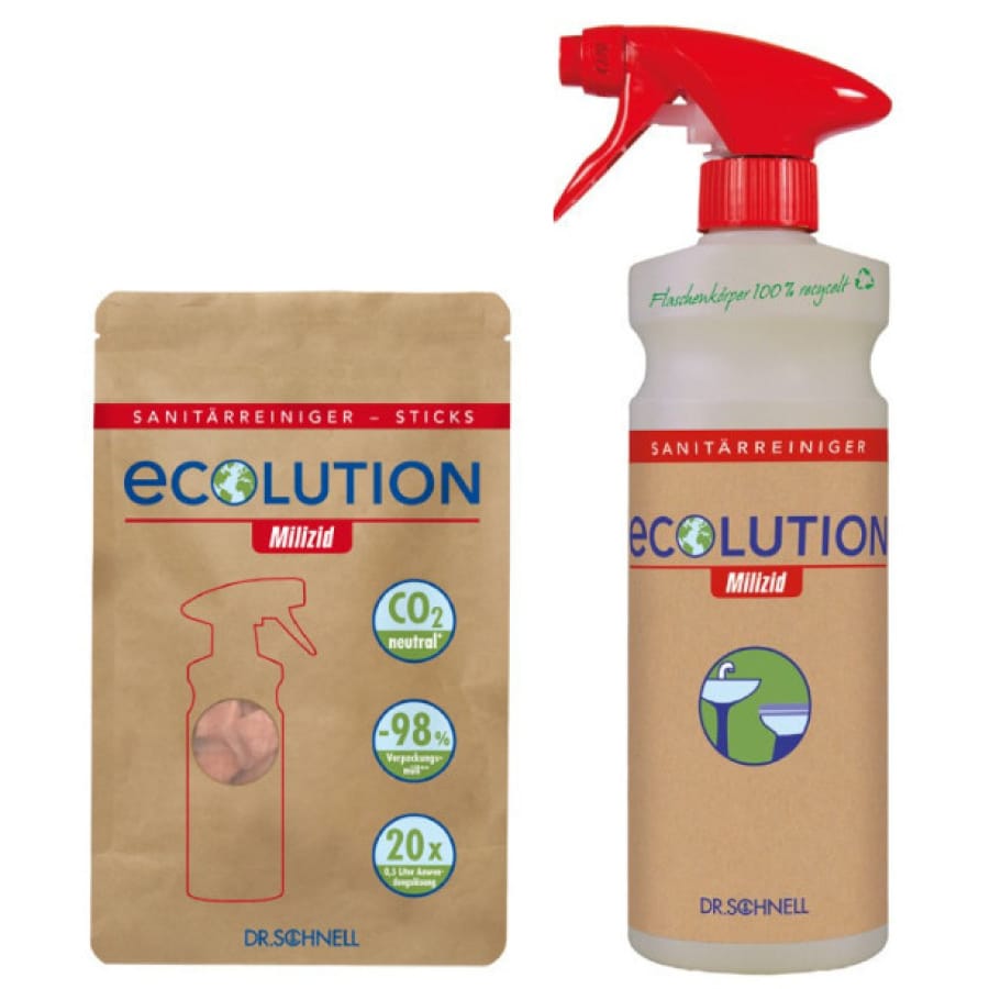 Dr. Schnell ECOLUTION MILIZID Sticks Sanitärreiniger Aktionsset mit Handsprüher