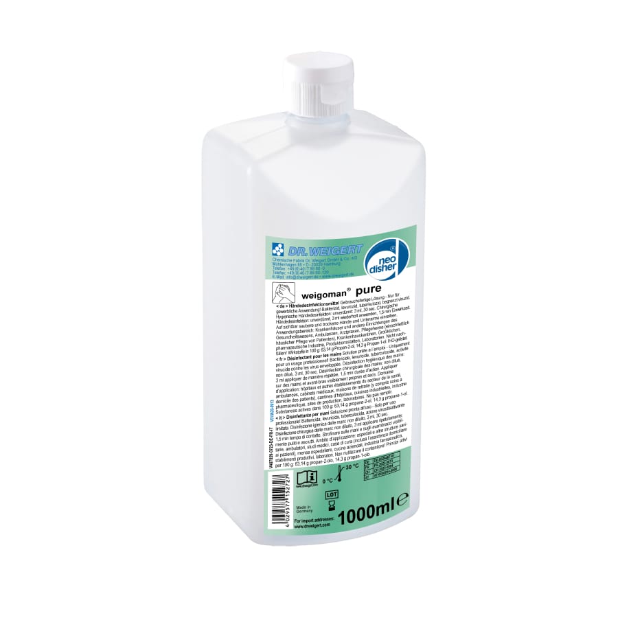 Dr. Weigert neodisher weigoman pure Händedesinfektion 10 Liter (Karton 10 x 1 Liter)