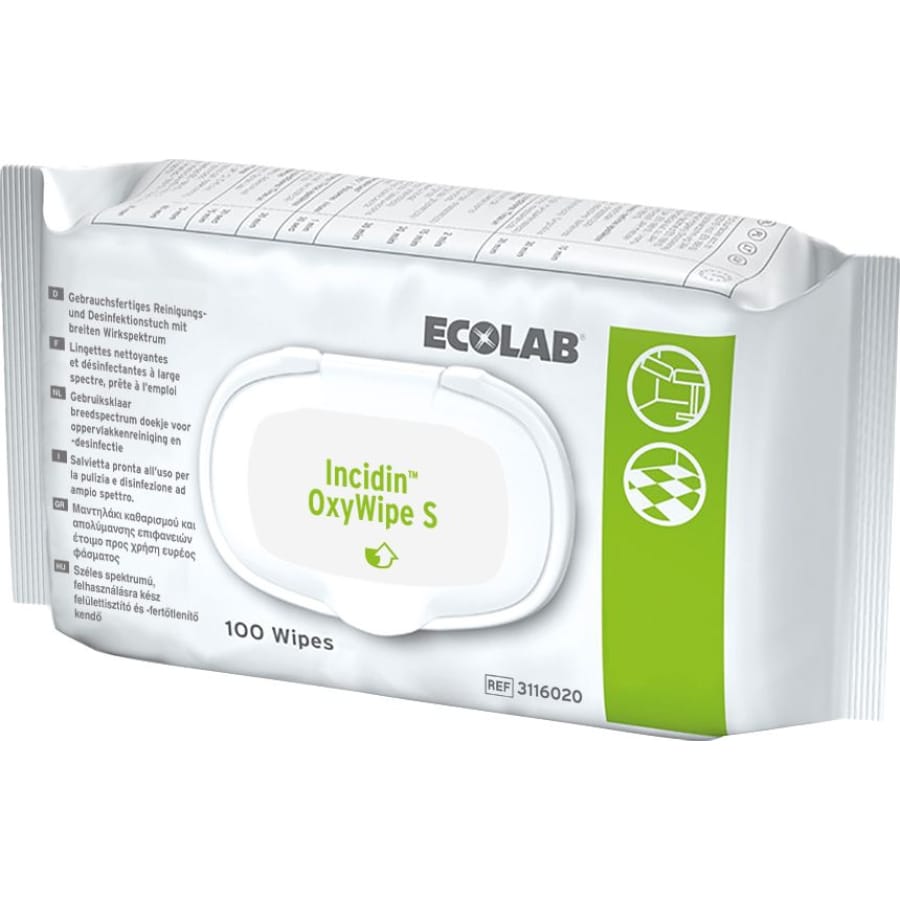 ECOLAB Incidin OxyWipe S Reinigungs- und Desinfektionstücher 100 Tücher