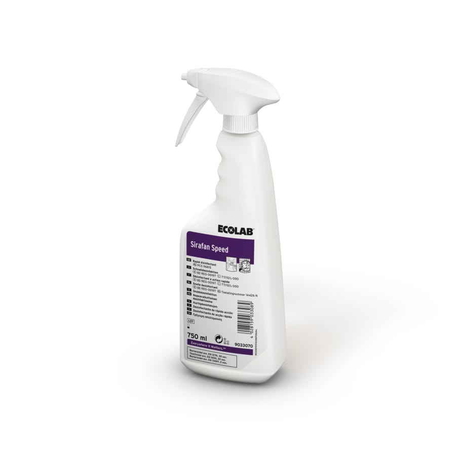 ECOLAB Sirafan Speed Flächendesinfektion 750 ml Flasche + Sprühkopf