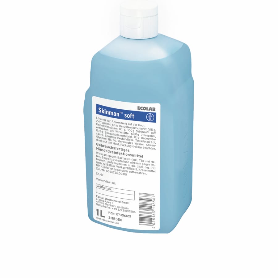 ECOLAB Skinman Soft Händedesinfektion, begrenzt viruzid Karton 12 x 1000 ml