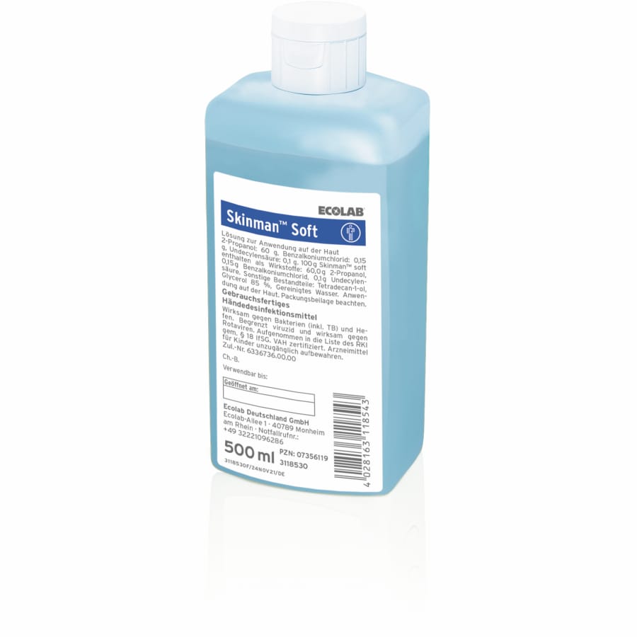 ECOLAB Skinman Soft Händedesinfektion, begrenzt viruzid Karton 24 x 500 ml