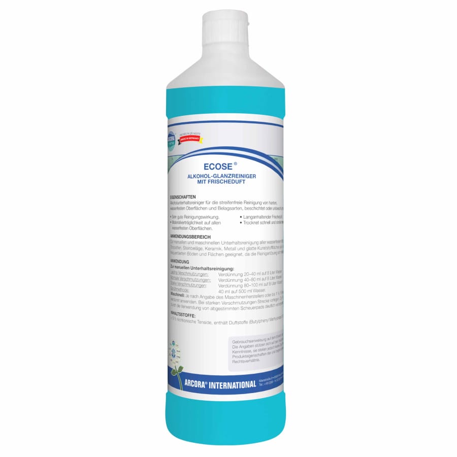 ECOSE Alkohol-Glanzreiniger mit Frischeduft 1 Liter Flasche