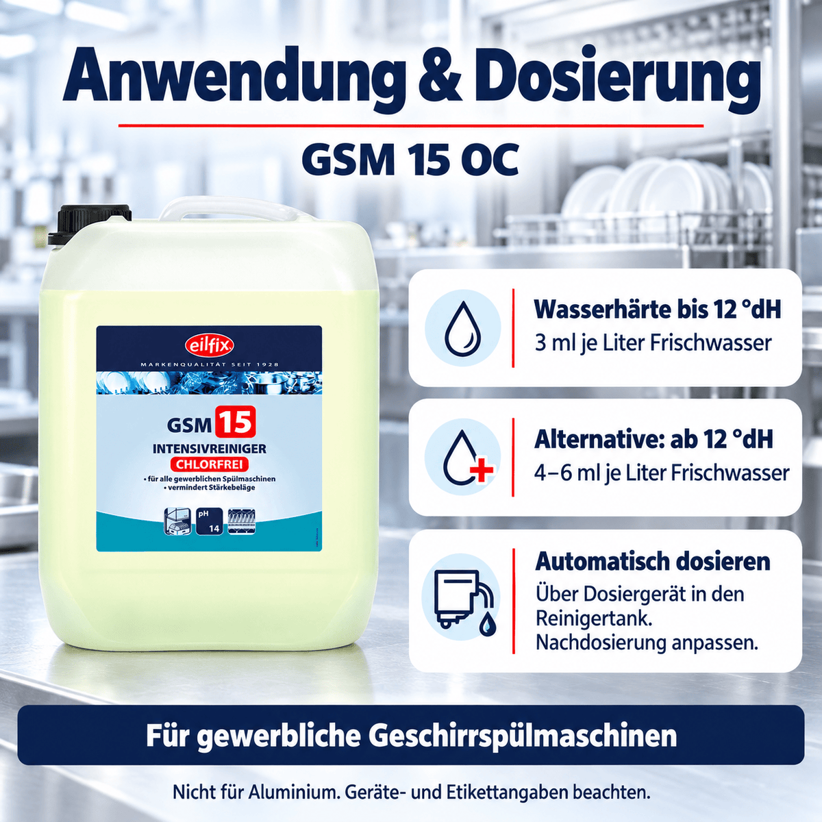 EILFIX GSM 15 OC chlorfreier Intensiv Reiniger für Geschirrspülmaschinen