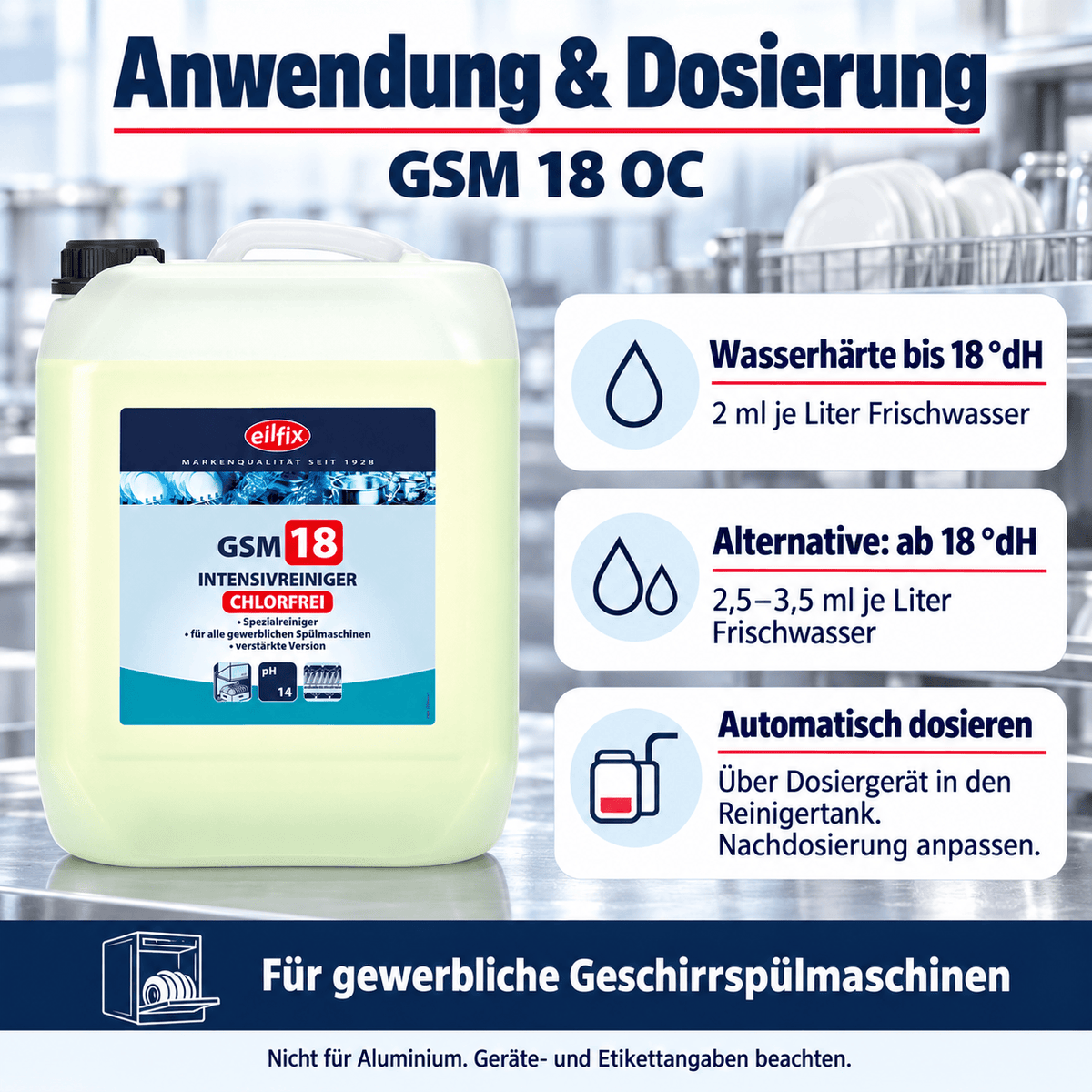 EILFIX GSM 18 OC chlorfreier Intensiv Reiniger Geschirrspülmaschinen