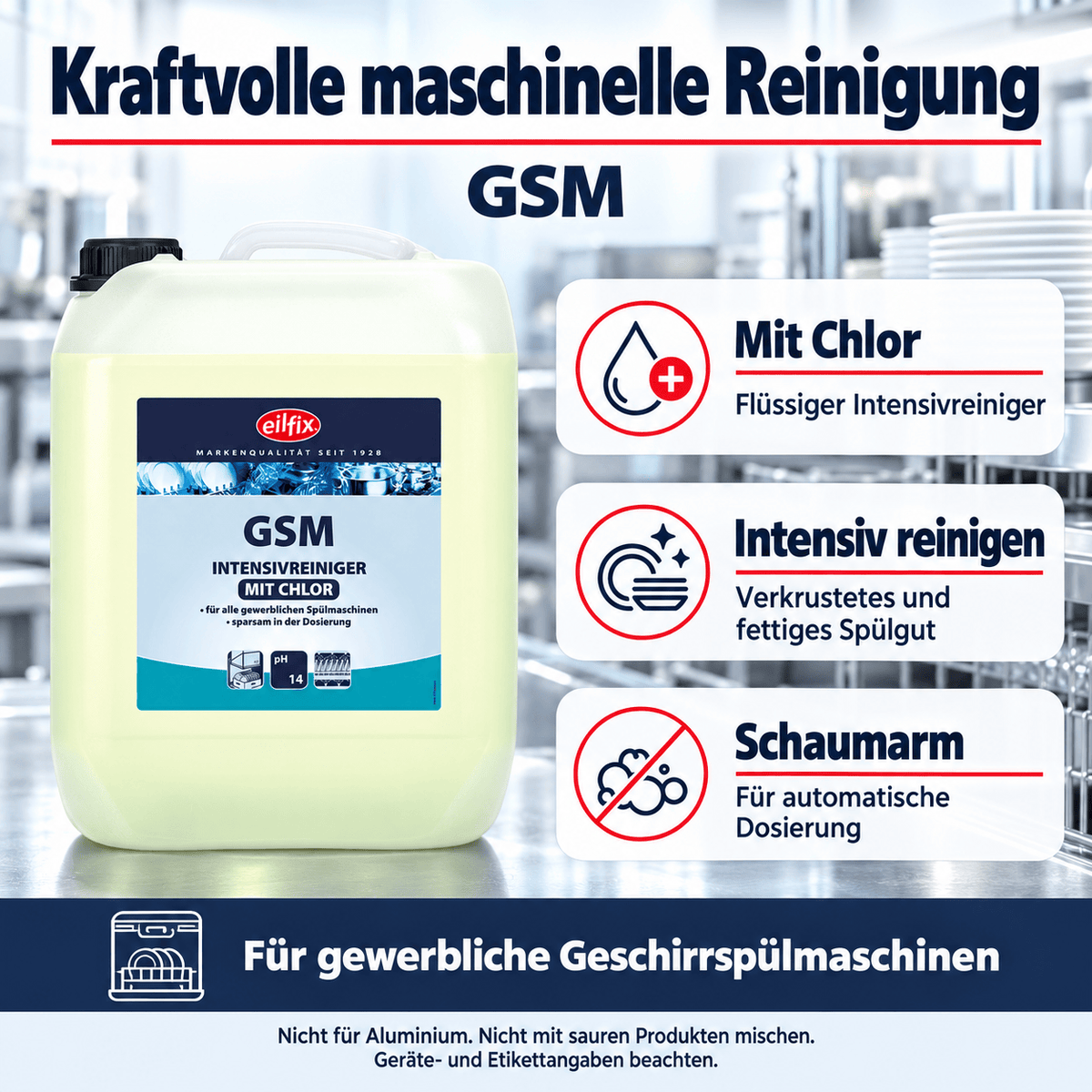 EILFIX GSM Intensiv Chlor Reiniger für Geschirrspülmaschinen