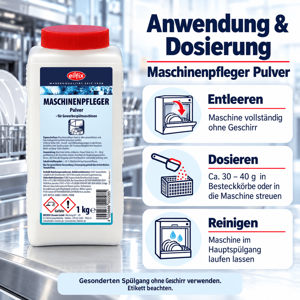 EILFIX Maschinenpfleger Pulver für Geschirrspülmaschinen