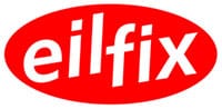 eifix Logo auf rotem Hintergrund, Markenname in weißer Schrift dargestellt