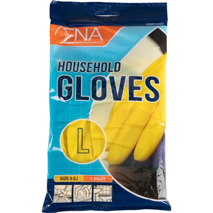 ENA Household Haushaltshandschuhe, Latex, gelb 1 Karton = 144 Paar, Größe L