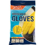 ENA Household Haushaltshandschuhe, Latex, gelb 1 Karton = 144 Paar, Größe L