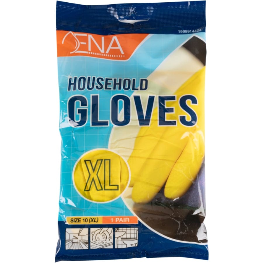 ENA Household Haushaltshandschuhe, Latex, gelb 1 Karton = 144 Paar, Größe XL