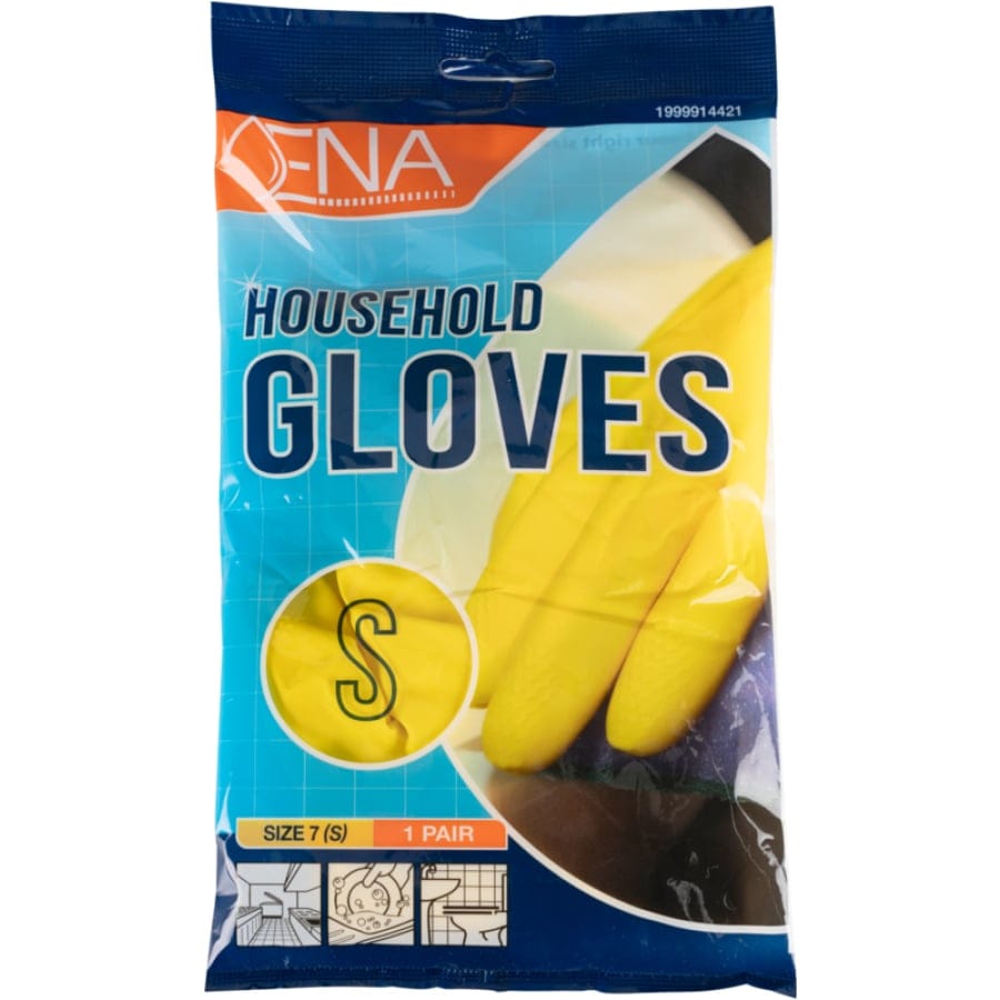 ENA Household Haushaltshandschuhe, Latex, gelb 1 Karton, 144 Paar, S