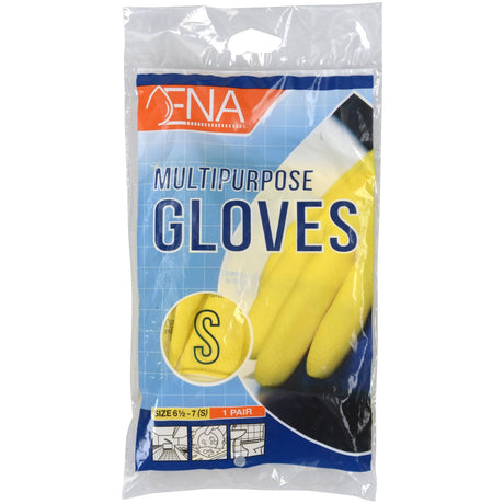 ENA Multipurpose Haushaltshandschuhe, gelb 1 Packung, 12 Paar, S