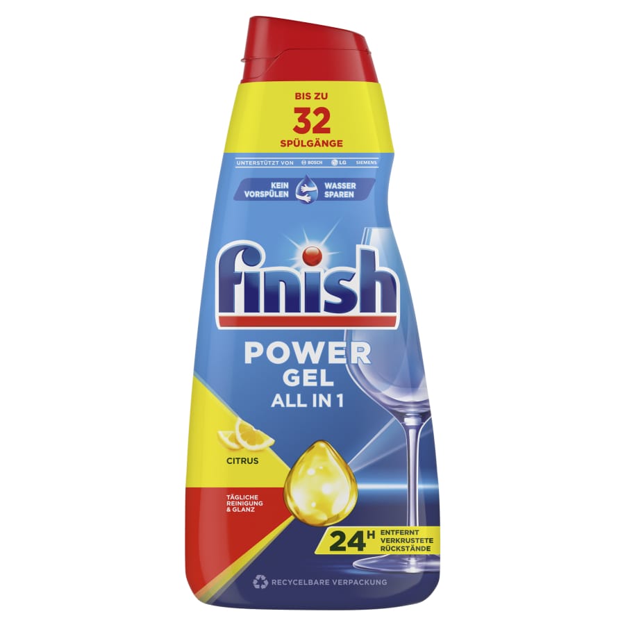 finish Power Gel Citrus, Geschirrreiniger, 32 Spülgänge
