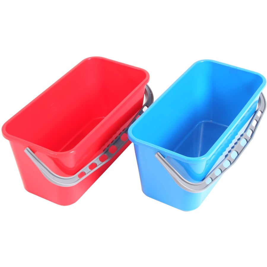 floorstar Kunststoffeimer E 14 in Rot und Blau, 14 Liter
