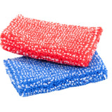 Zwei floorstar Microfaser-Reinigungskissen MK 1 in Rot und Blau