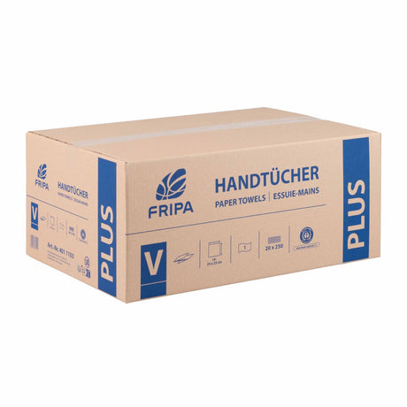 Fripa PLUS Papierhandtücher, 25 x 23 cm, 1-lagig 1 Karton = 20 x 250 = 5.000 Blatt