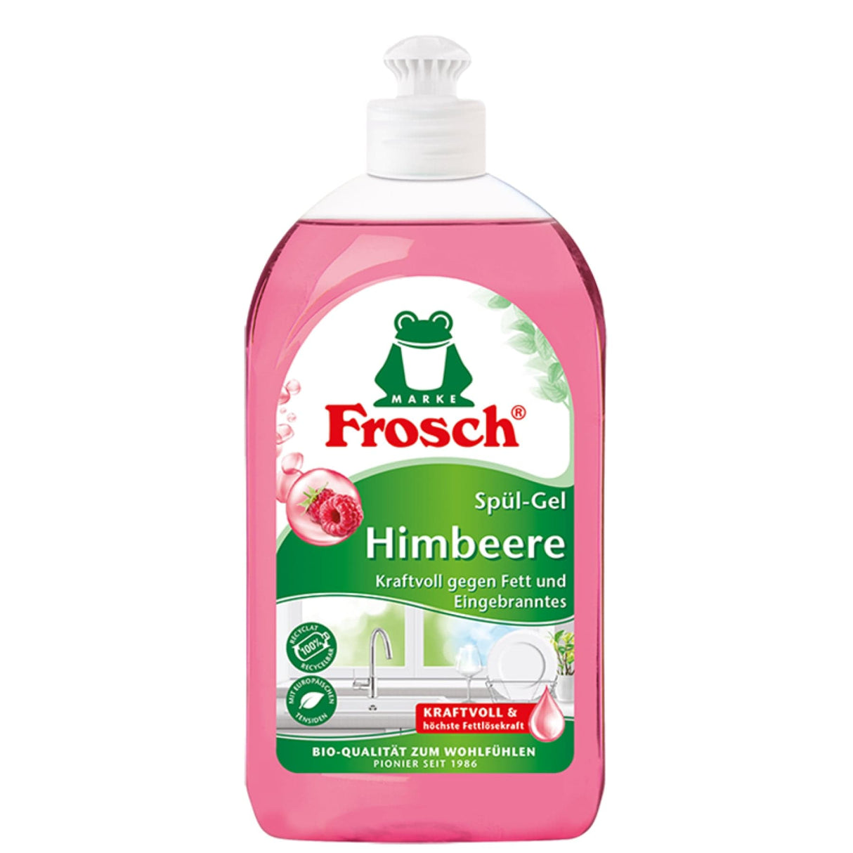 Frosch Himbeere Spülmittel, fettlösend 500 ml Flasche