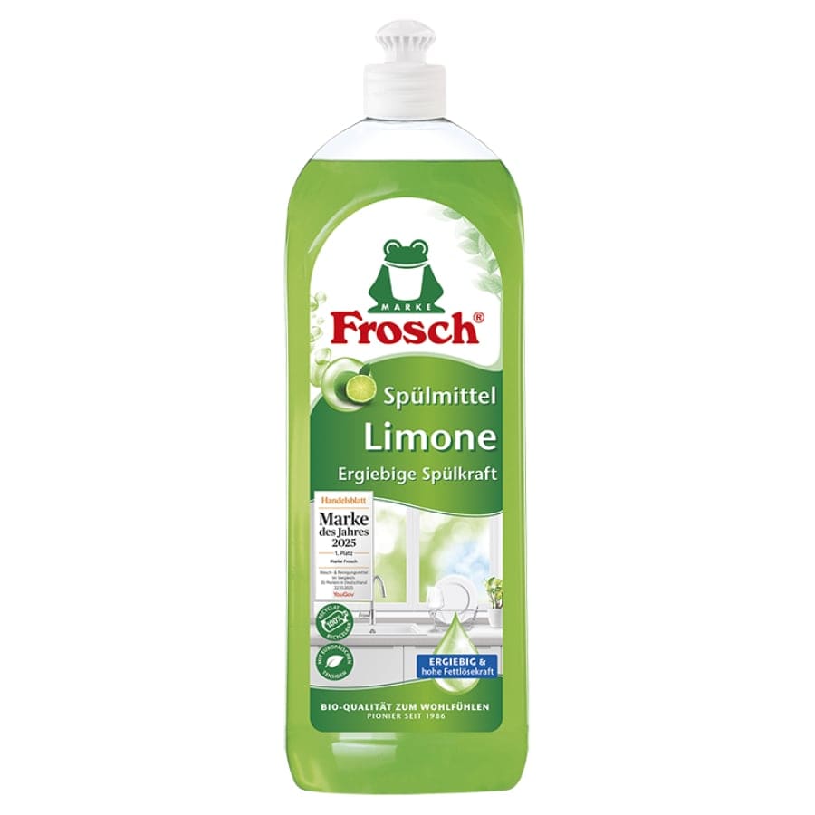 Frosch Limone Spülmittel, hohe Fettlösekraft 1 Karton (10 Flaschen × 750 ml)