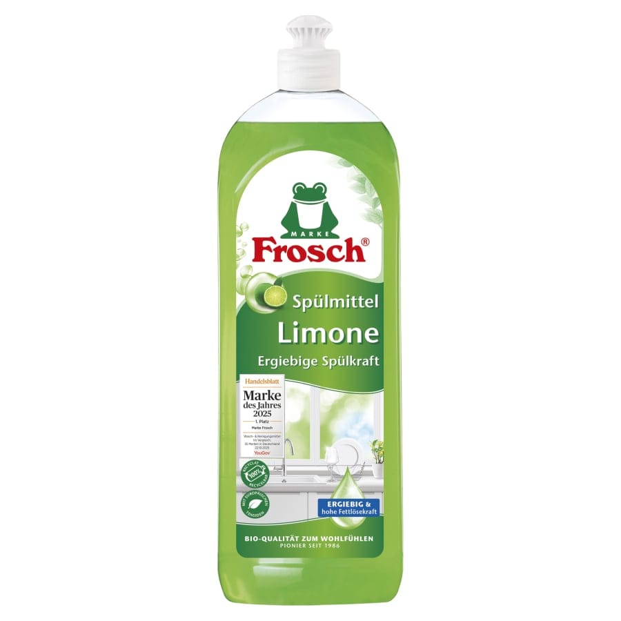 Frosch Limone Spülmittel, hohe Fettlösekraft 750 ml Flasche