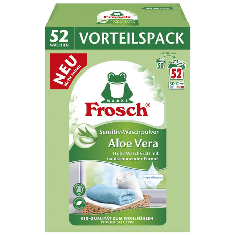 Frosch Sensitiv-Waschpulver, Aloe Vera, hypoallergen 432 kg, Packung 52 Waschladungen