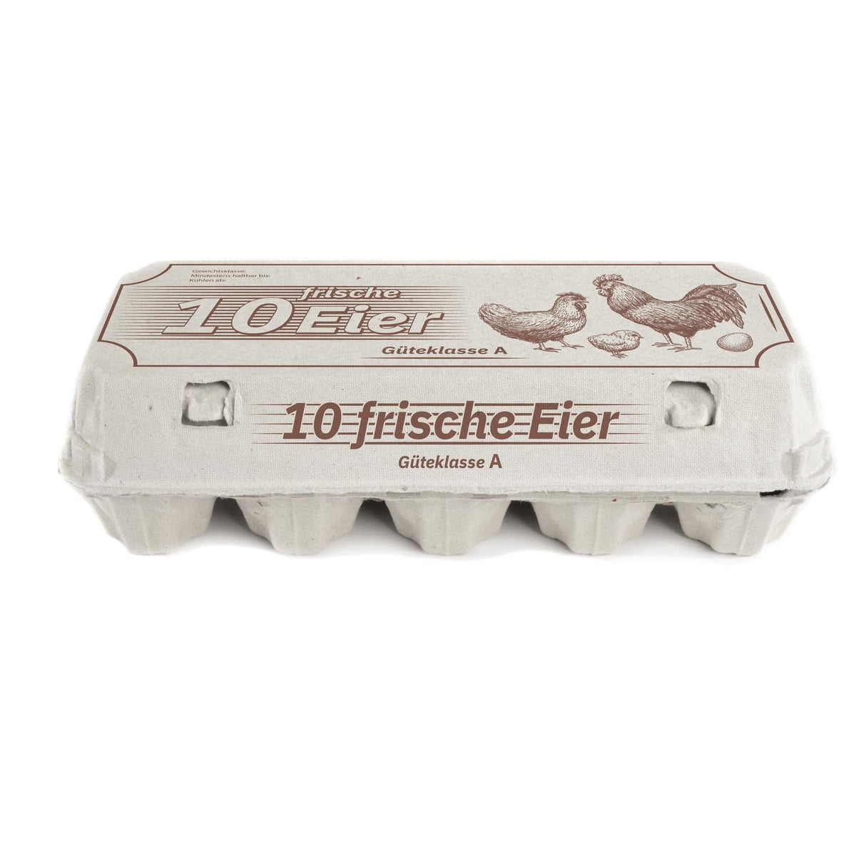 Funny Eierschachteln, bedruckt mit "10 Frische Eier", weiß