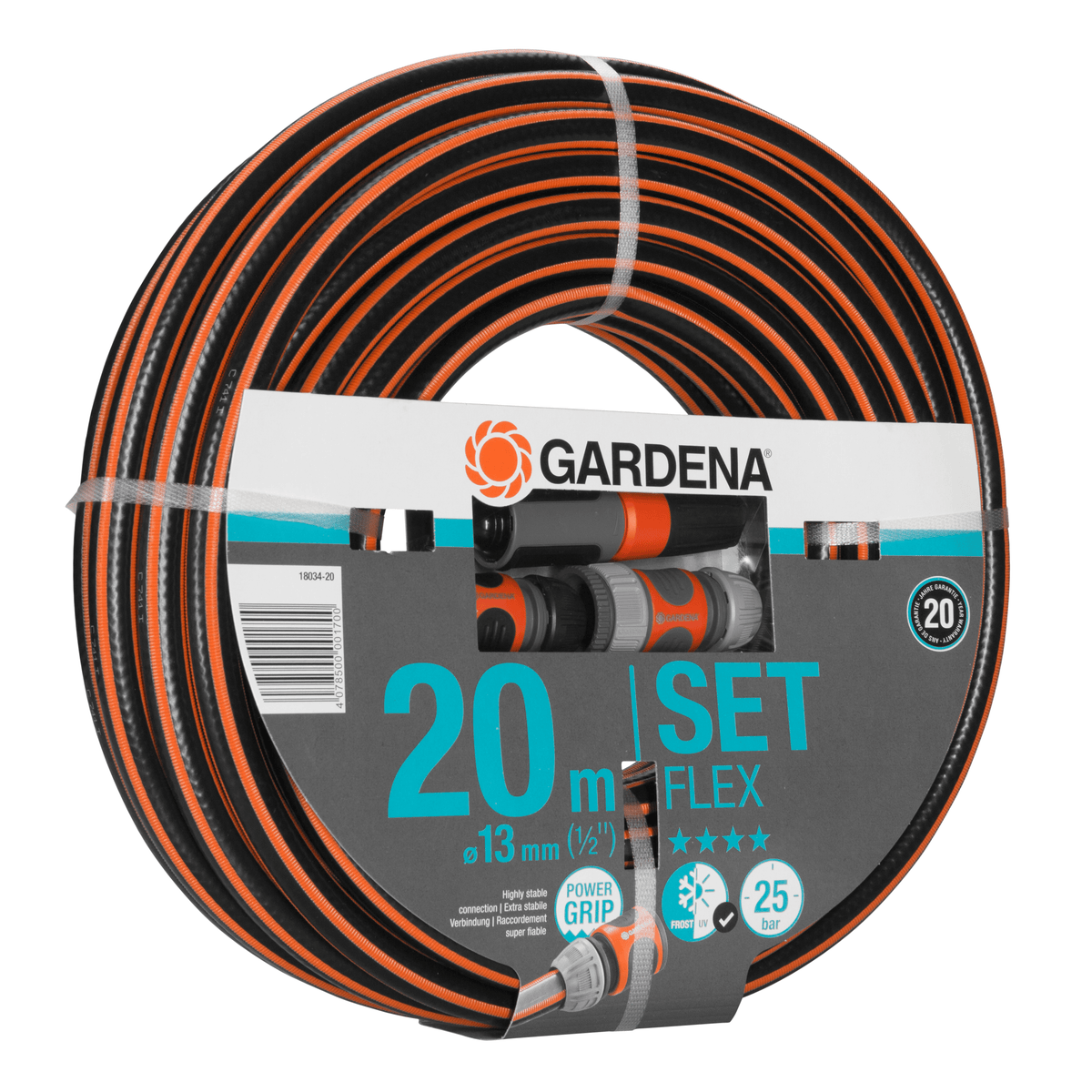 Gardena Comfort FLEX Schlauch 13 mm, 20 m mit Systemteilen