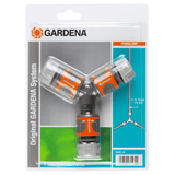 Gardena Y-Stück zur Schlauchabzweigung Abzweig-Satz mit 3 Schlauchverbindern