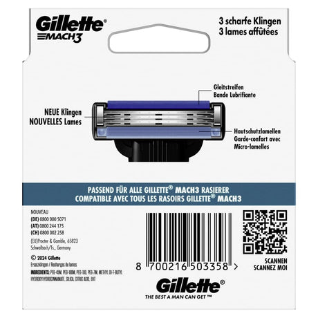 Gillette Mach3 Rasierklingen, 6er Set