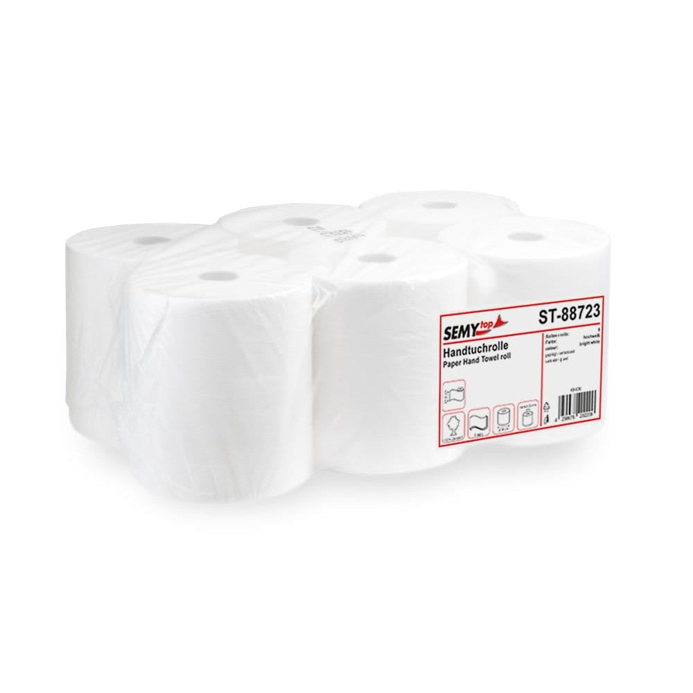 Handtuchrolle mit 4 er Spezialkern, Ø 19 cm 1 Paket = 6 Rollen zu je 100 Meter, 3-lagig