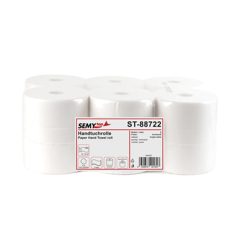 Handtuchrolle mit 4 er Spezialkern, Ø 19 cm 1 Paket = 6 Rollen zu je 130 Meter, 2-lagig