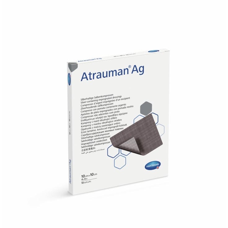 Hartmann Atrauman Ag Salbenkompresse silberhaltig steril Wundversorgung 10 Stück Einzeln Verpackt Masse 10 X 10 cm