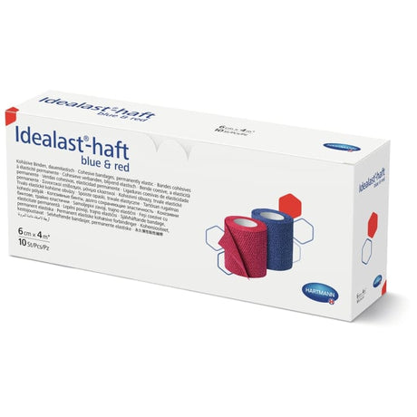 Hartmann Idealast-haft Idealbinde selbsthaftend blau und rot 5 Blaue 5 Rote Binden