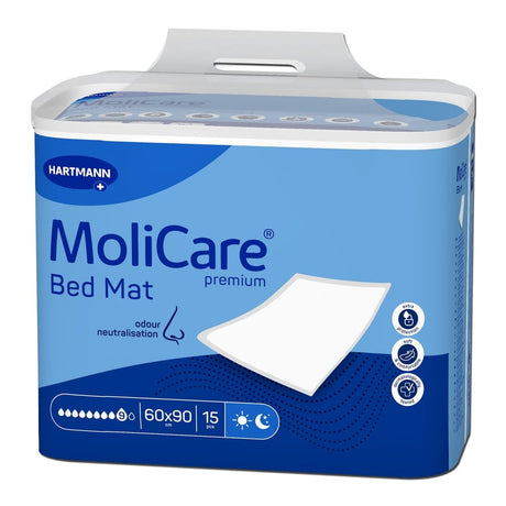 Hartmann MoliCare Premium Bed Mat Bettschutzunterlagen Flüssigkeitsschutz Pflege 1 Packung = 15 Stück, Maße: 60 x 90 cm