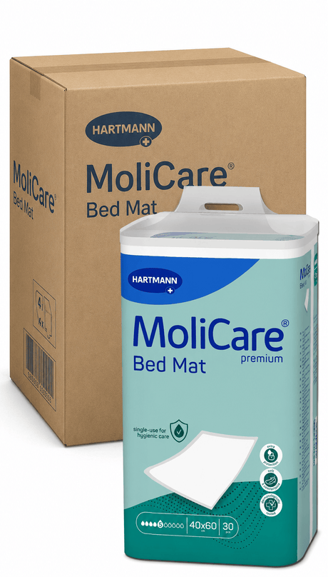 Hartmann MoliCare Premium Bed Mat Bettschutzunterlagen hohe Saugfähigkeit 1 Karton = 4 Packungen à 30 Stück, Format: 40 x 60 cm