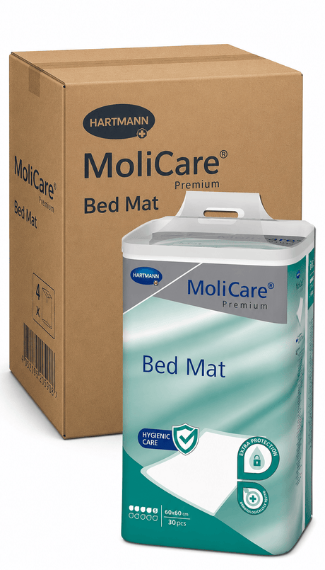 Hartmann MoliCare Premium Bed Mat Bettschutzunterlagen hohe Saugfähigkeit 1 Karton = 4 Packungen à 30 Stück, Format: 60 x 90 cm