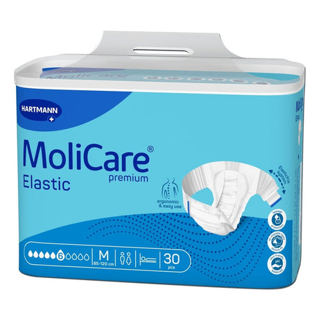 Hartmann MoliCare Premium Elastic Inkontinenzslip 6 Tropfen Schutz 1 Beutel = 30 Stück, Größe M, Bauchumfang 85-120 cm