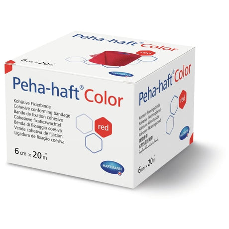 Hartmann Peha-haft elastische Binden selbsthaftend rot 1 Karton = 24 Packungen á 1 Rolle